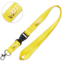 Lanyard de poliéster fino con diseño de lámina metálica