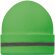 Gorro de doble capa de color neón verde fluorescente con logo