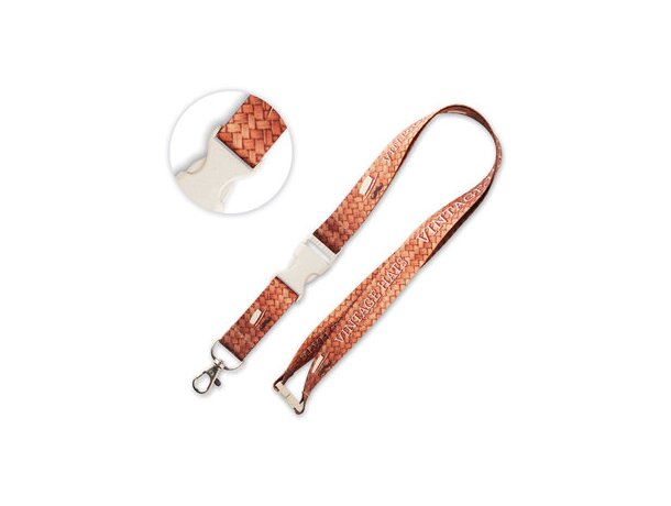 Pet reciclado, lanyard sublimación con hebilla.