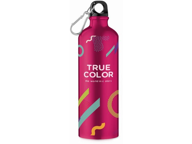 Botella de una pared de aluminio y con mosquetón 750ml