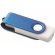 USB giratorio carcasa blanca 8GB con logo a todo color azul