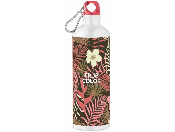 Botella de una pared de aluminio y con mosquetón 750ml personalizada