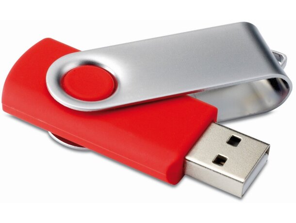 USB giratorio personalizado y económico Techmate rojo