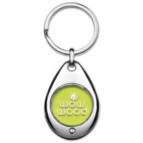 Llavero moneda carro de metal en forma de gota brillante