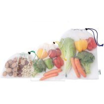 Bolsas de la compra de red RPET con cierre ABS y cuerda colorida