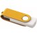 USB giratorio carcasa blanca 8GB con logo a todo color dorado