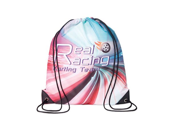 Bolsa de cuerdas con esquinas de pu blanco personalizada