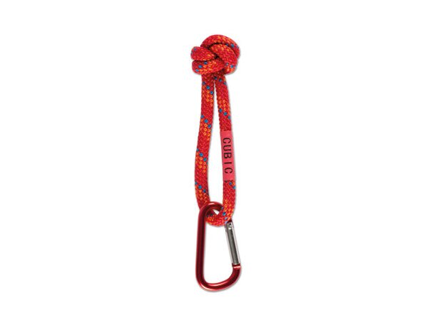 Mosquetón con cordón anudado rojo personalizado