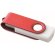 USB giratorio carcasa blanca 8GB con logo a todo color rojo