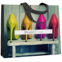 Bolsa de compras plegables promocional horizontal eco asas cortas non-woven