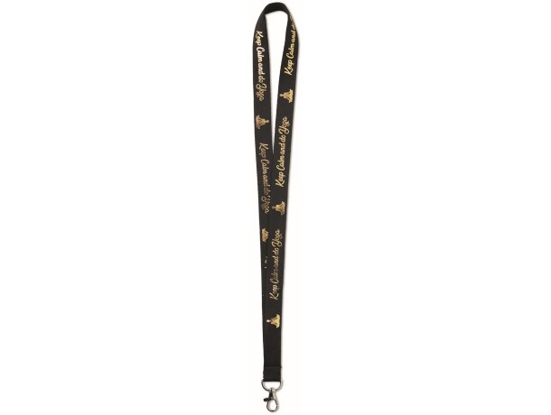 Lanyard de poliéster fino con diseño de lámina metálica