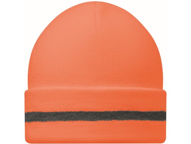 Gorro de doble capa de color neón naranja fluorescente economica