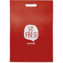 Bolsa non woven publicitaria 80g asa perforada 25x35
