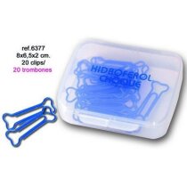 Caja con 20 clips forma de hueso personalizado