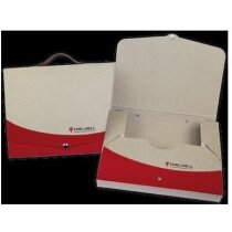 Maletín de cartón con asa de cuero personalizado Maletín de cartón con asa de cuero personalizado