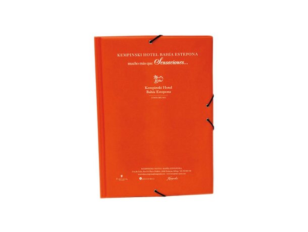 Carpeta con cierre de gomas y solapas en tamaño A5 Carpeta con cierre de gomas y solapas en tamaño A5