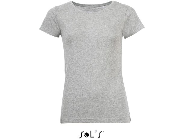 Camiseta de mujer tejido mxto Sols personalizada gris Camiseta de mujer tejido mxto Sols personalizada gris