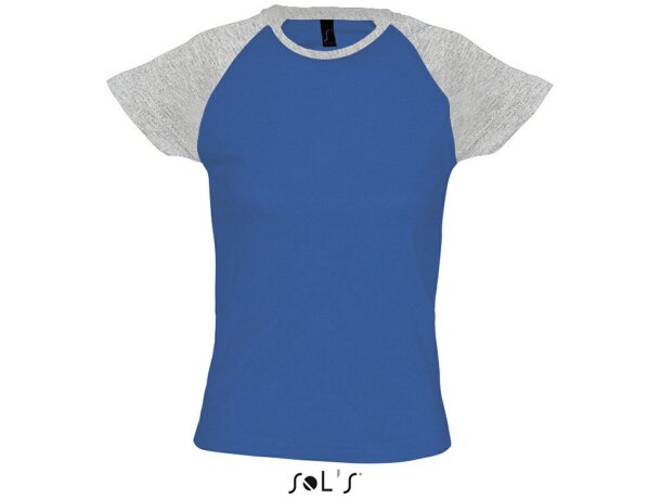 Camiseta de mujer manga combinada Sols grabada Camiseta de mujer manga combinada Sols grabada