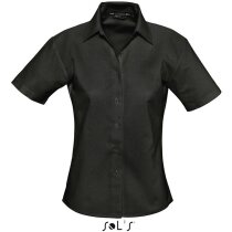 Camisa de mujer entallada estilo Oxford Sols personalizada negra Camisa de mujer entallada estilo Oxford Sols personalizada negra