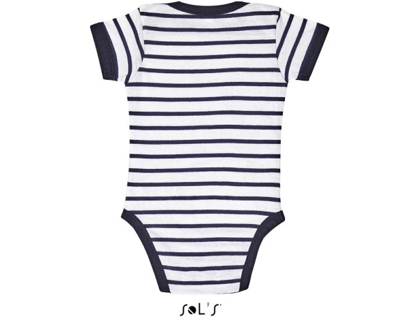 Body Miles Baby Color Sols personalizado blanco y marino