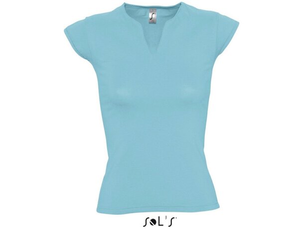 Camiseta mujer cuello fantasía entallada Sols merchandising