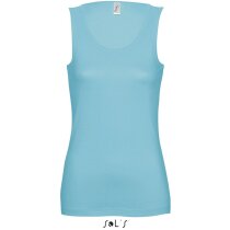 Camiseta sin mangas en algodón Sols grabada azul claro Camiseta sin mangas en algodón Sols grabada azul claro
