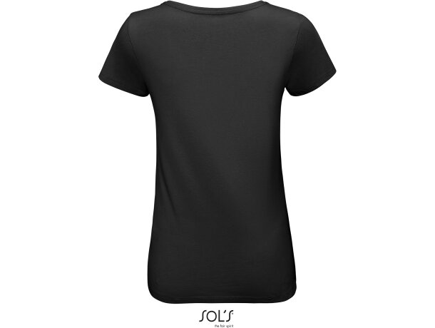 Camiseta mujer ajustada Sol's martin Negro profundo detalle 9