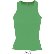 Camiseta de mujer sin mangas ajustada Sols personalizada verde