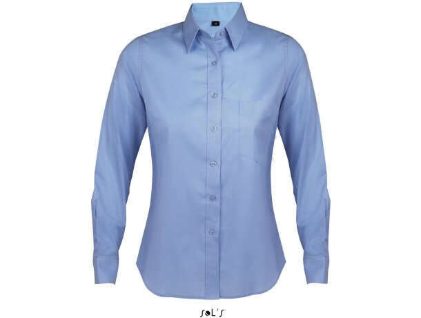 Camisa manga larga de mujer de trabajo Sols azul claro Camisa manga larga de mujer de trabajo Sols azul claro