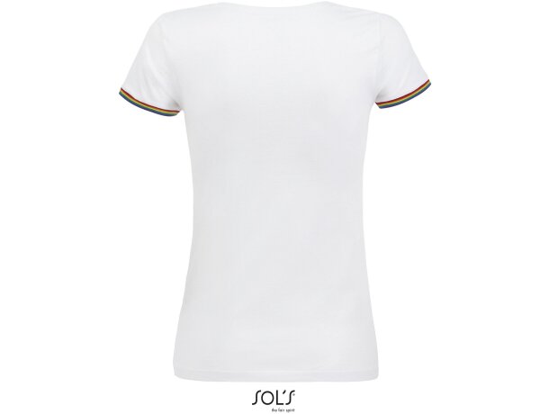 Camiseta de mujer blanca con rayas rojas Miles Women - Sol's