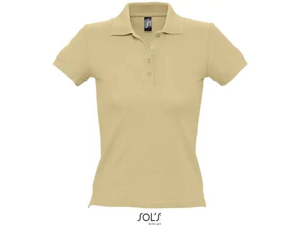 Polo ajustado mujer People algodón peinado corporativo