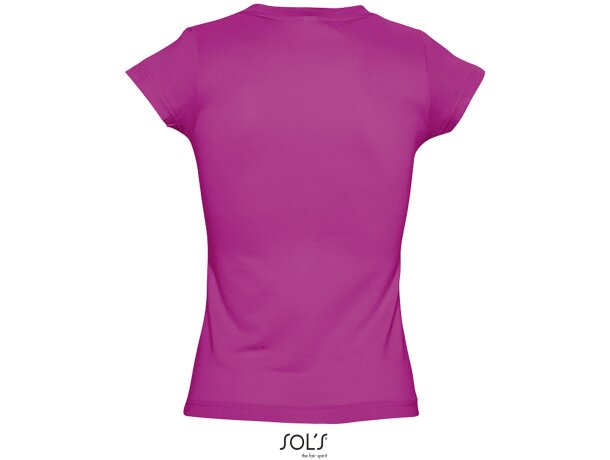 Camiseta de mujer cuello de pico colores sols con logo