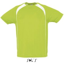 Camiseta técnica manga corta unisex Sols 135 gr Sols con logo verde manzana Camiseta técnica manga corta unisex Sols 135 gr Sols con logo verde manzana