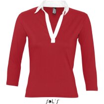 Polo de mujer con manga 3$ de rugby Sols personalizado Polo de mujer con manga 3$ de rugby Sols personalizado