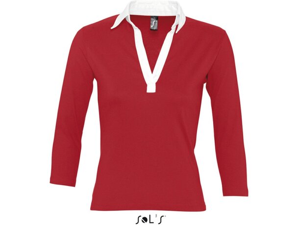 Polo de mujer con manga 3$ de rugby Sols personalizado Polo de mujer con manga 3$ de rugby Sols personalizado