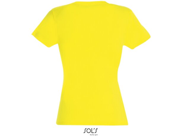 Camiseta mujer mini amarillo con diseños de manga corta poliéster Toy G.