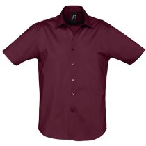 Camisa algodón entallada uniforme laboral azul