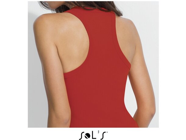 Camiseta de mujer sin mangas ajustada Sols con logo