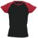 Camiseta mujer bicolor Sol's milky negro/rojo
