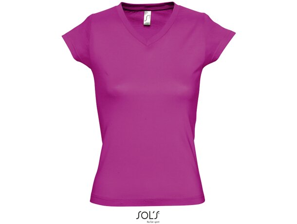 Camiseta de mujer cuello de pico colores sols barata