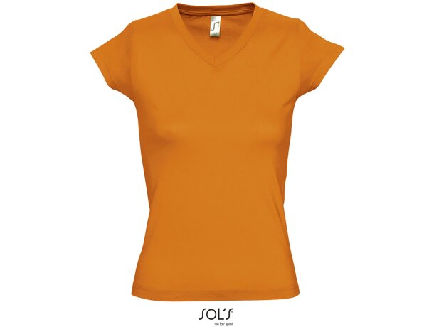 Camiseta de mujer cuello de pico colores sols personalizada
