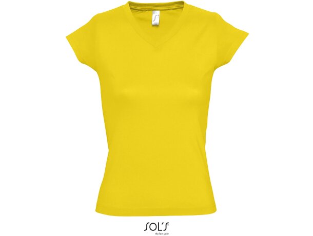 Camiseta de mujer cuello de pico colores sols barata