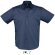 camisa de hombre manga corta 100 algodon sols personalizada azul