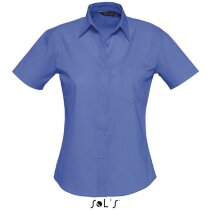 Camisa de mujer con manga corta algodón Sols personalizada azul Camisa de mujer con manga corta algodón Sols personalizada azul