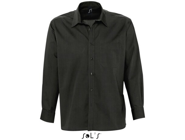 Camisa de hombre tejido popelein Sols negra Camisa de hombre tejido popelein Sols negra
