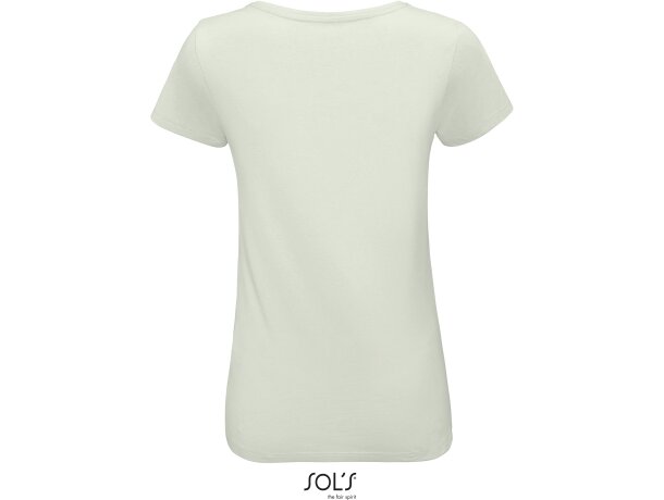 Camiseta mujer ajustada Sol's martin Verde crema detalle 13