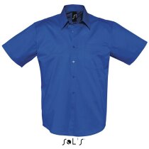 Camisa de hombre manga corta 100% algodón Sols azul royal Camisa de hombre manga corta 100% algodón Sols azul royal