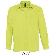 Camisa manga larga tejido popelin hombre Sols verde manzana Camisa manga larga tejido popelin hombre Sols verde manzana