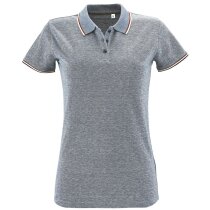 Polos de mujer bordados manga corta Sol's paname mujer jaspeado