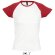 Camiseta de mujer manga combinada Sols blanca y roja